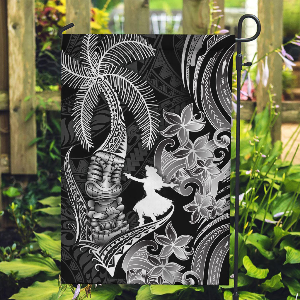 Hawaii Tribal Tiki Drum Hula Girl Garden Flag LT14 Garden Flag Black - Polynesian Pride