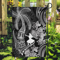 Hawaii Tribal Tiki Drum Hula Girl Garden Flag LT14 Garden Flag Black - Polynesian Pride