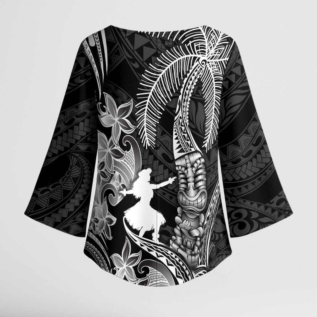 Hawaii Tribal Tiki Drum Hula Girl Kimono Sleeve Blouse LT14 - Polynesian Pride