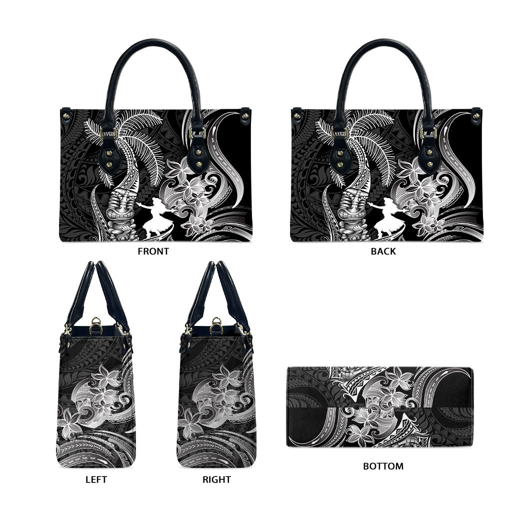 Hawaii Tribal Tiki Drum Hula Girl Leather Bag