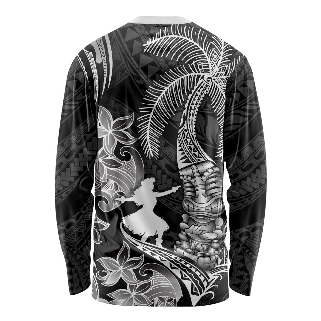 Hawaii Tribal Tiki Drum Hula Girl Long Sleeve Shirt LT14 - Polynesian Pride