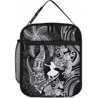 Hawaii Tribal Tiki Drum Hula Girl Lunch Bag LT14 10.2 × 8.3 × 4.3 inch Black - Polynesian Pride
