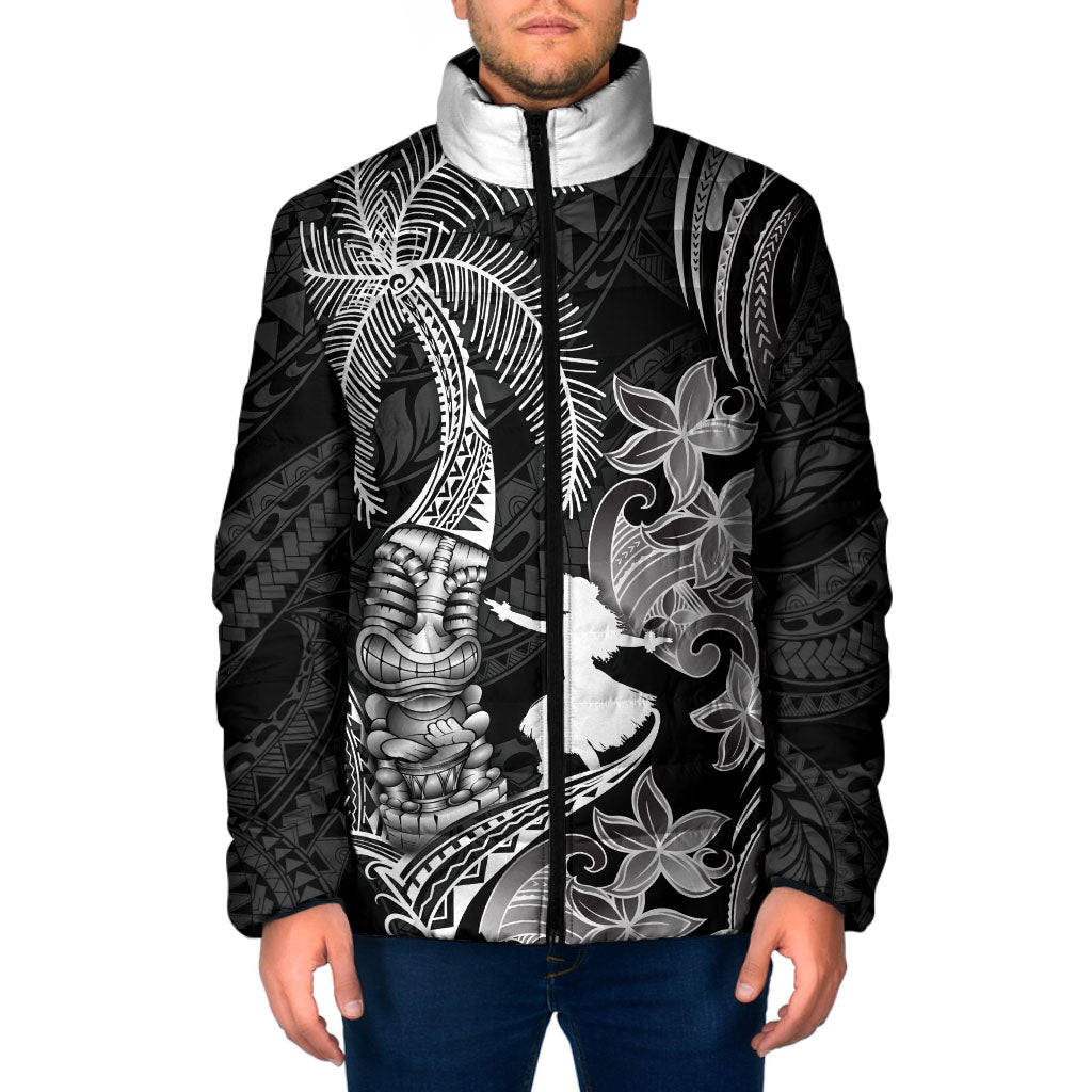 Hawaii Tribal Tiki Drum Hula Girl Padded Jacket LT14 Men Black - Polynesian Pride