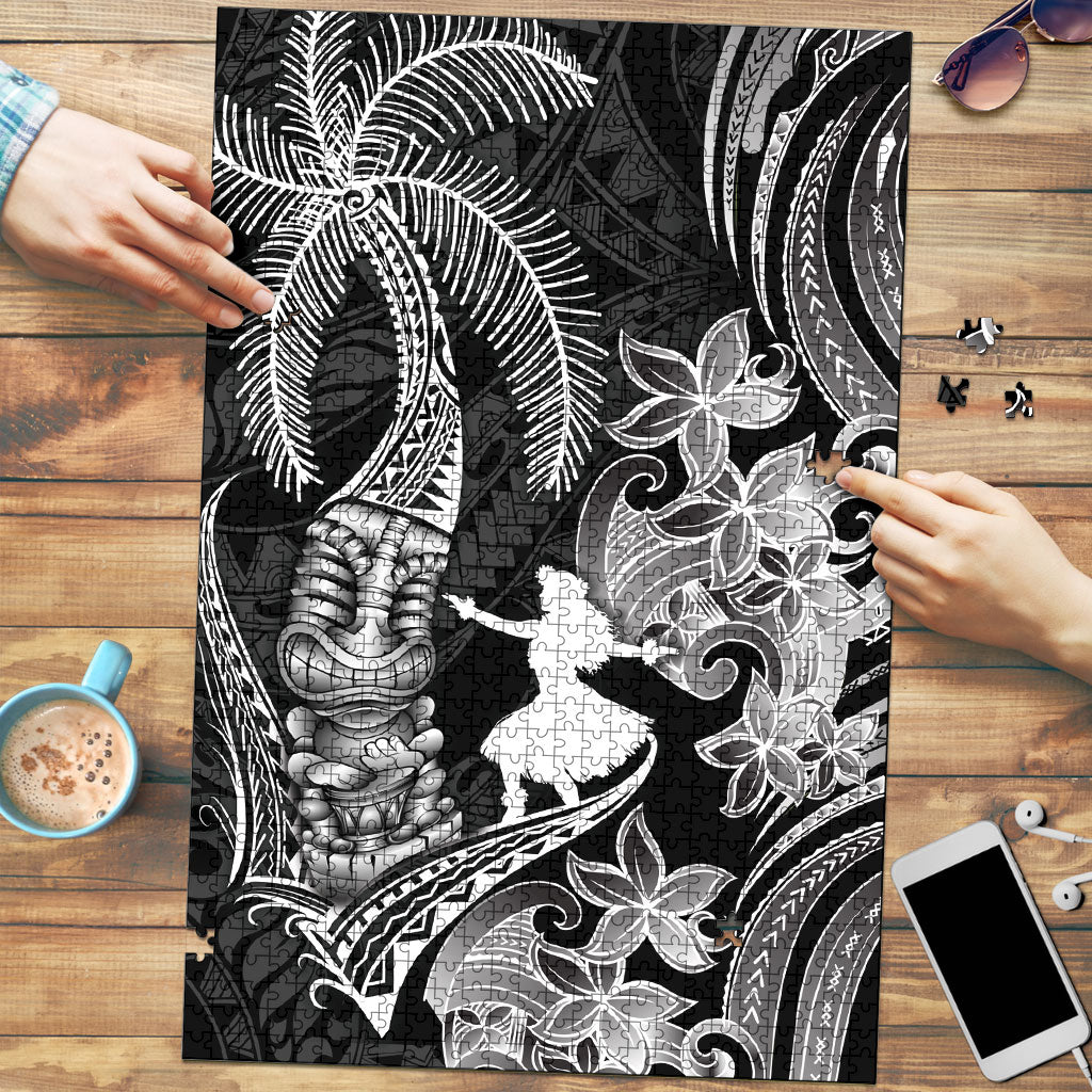 Hawaii Tribal Tiki Drum Hula Girl Puzzle LT14 Black - Polynesian Pride