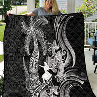 Hawaii Tribal Tiki Drum Hula Girl Quilt LT14 Black - Polynesian Pride
