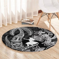 Hawaii Tribal Tiki Drum Hula Girl Round Carpet LT14 - Polynesian Pride