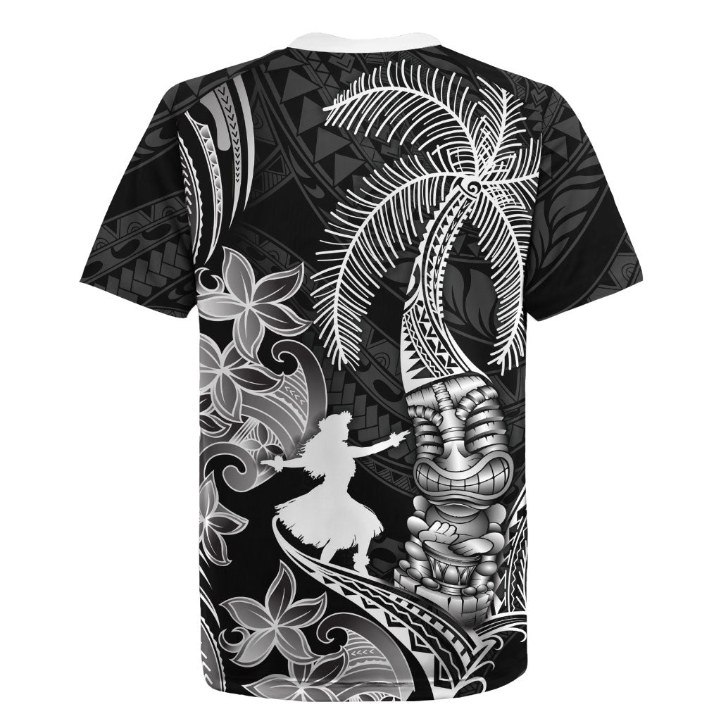 Hawaii Tribal Tiki Drum Hula Girl Rugby Jersey LT14 - Polynesian Pride