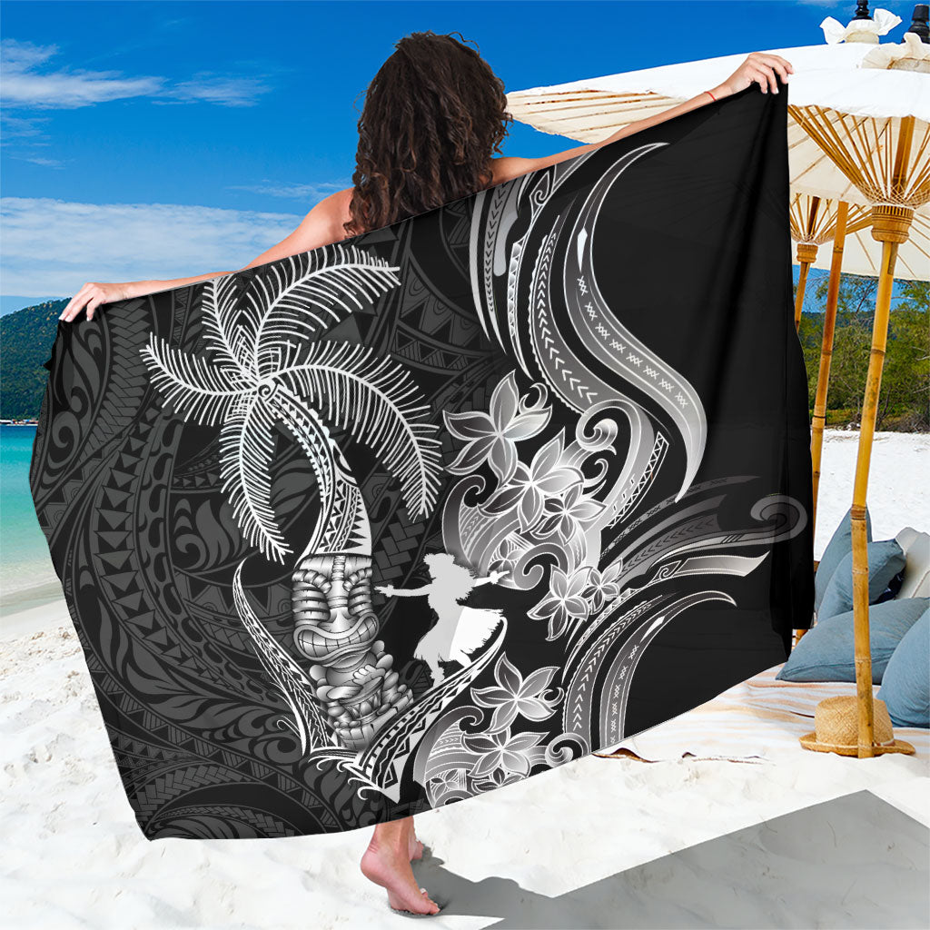 Hawaii Tribal Tiki Drum Hula Girl Sarong LT14 One Size 44 x 66 inches Black - Polynesian Pride