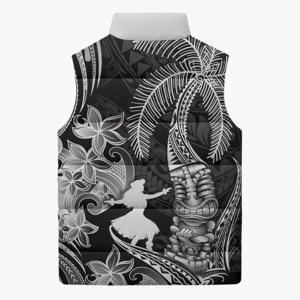 Hawaii Tribal Tiki Drum Hula Girl Sleeveless Puffer Jacket LT14 - Polynesian Pride