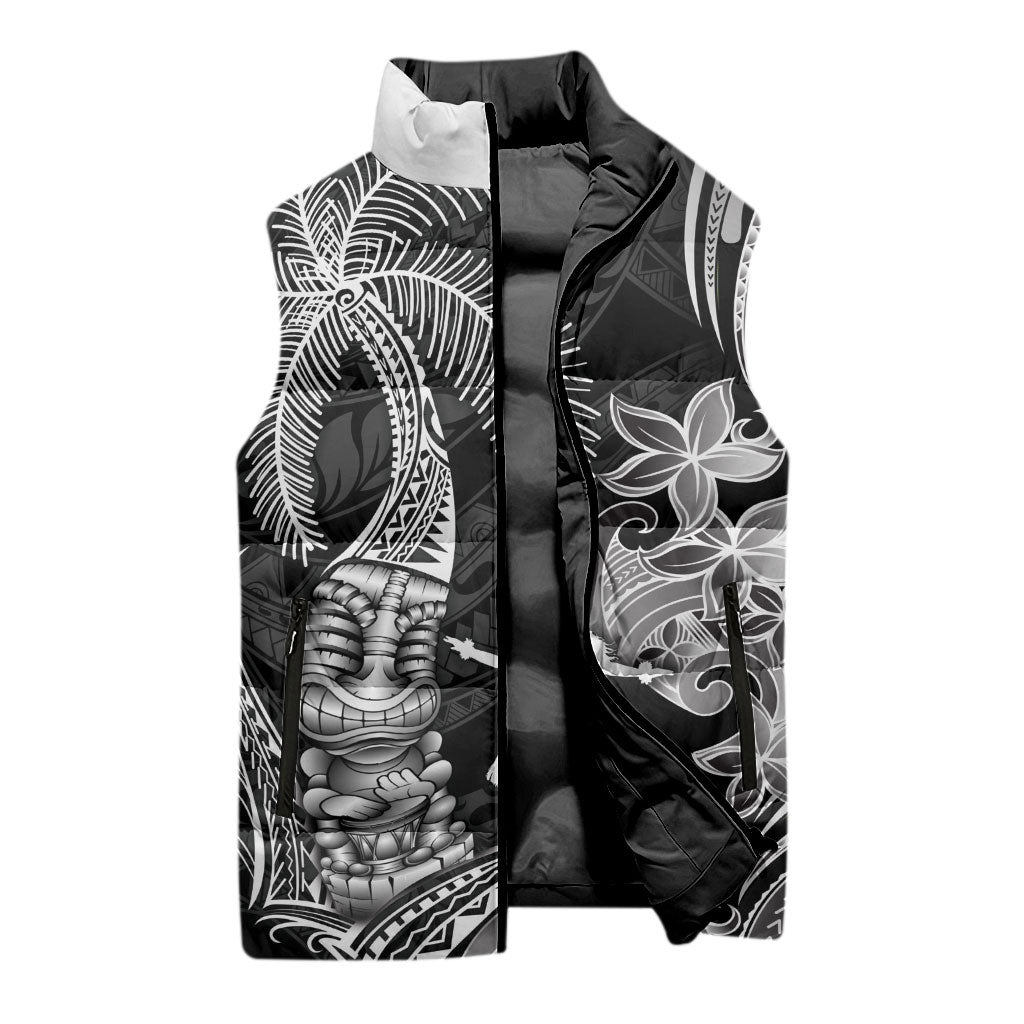Hawaii Tribal Tiki Drum Hula Girl Sleeveless Puffer Jacket LT14 - Polynesian Pride