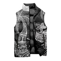 Hawaii Tribal Tiki Drum Hula Girl Sleeveless Puffer Jacket LT14 - Polynesian Pride