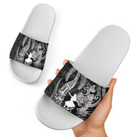 Hawaii Tribal Tiki Drum Hula Girl Slide Sandals LT14 - Polynesian Pride