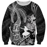 Hawaii Tribal Tiki Drum Hula Girl Sweatshirt LT14 Unisex Black - Polynesian Pride