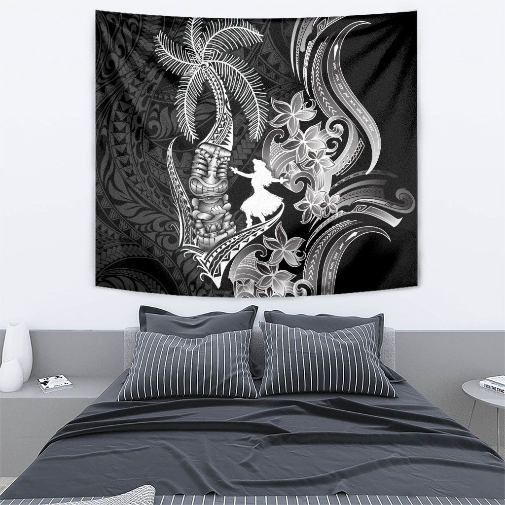 Hawaii Tribal Tiki Drum Hula Girl Tapestry