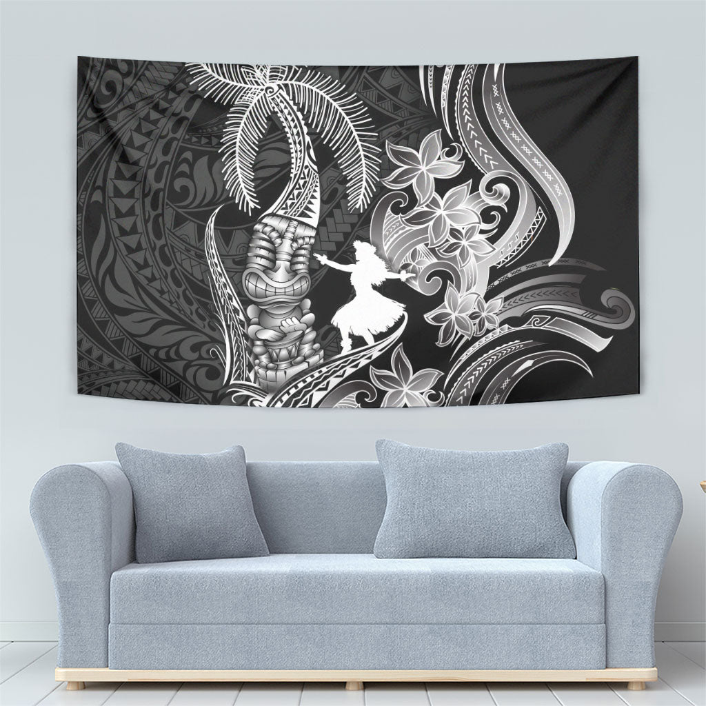 Hawaii Tribal Tiki Drum Hula Girl Tapestry