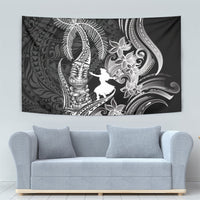 Hawaii Tribal Tiki Drum Hula Girl Tapestry