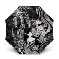 Hawaii Tribal Tiki Drum Hula Girl Umbrella LT14 One Size Folded 11.42 inch Opened Diameter 37.4 inch Black - Polynesian Pride