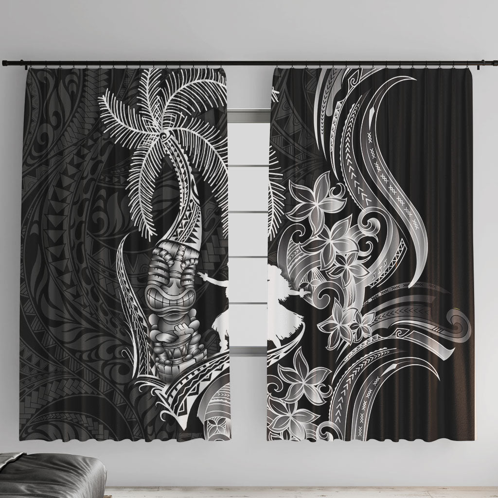 Hawaii Tribal Tiki Drum Hula Girl Window Curtain