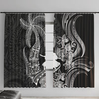 Hawaii Tribal Tiki Drum Hula Girl Window Curtain