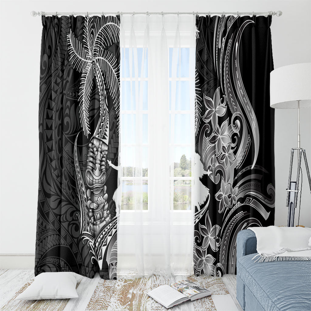 Hawaii Tribal Tiki Drum Hula Girl Window Curtain