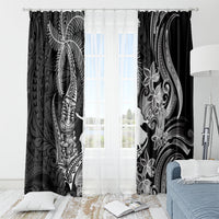 Hawaii Tribal Tiki Drum Hula Girl Window Curtain