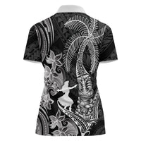 Hawaii Tribal Tiki Drum Hula Girl Women Polo Shirt LT14 - Polynesian Pride