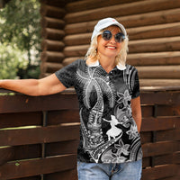 Hawaii Tribal Tiki Drum Hula Girl Women Polo Shirt LT14 - Polynesian Pride
