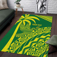 Tailevu Fiji 2026 Rugby Custom Area Rug Dove Nation Fijian Tapa Pattern LT14 Green - Polynesian Pride