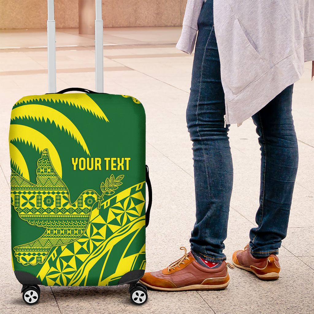 Tailevu Fiji 2026 Rugby Custom Luggage Cover Dove Nation Fijian Tapa Pattern LT14 Green - Polynesian Pride