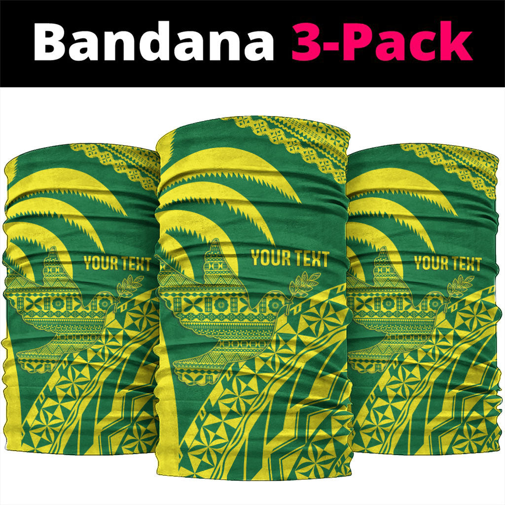 Tailevu Fiji 2026 Rugby Custom Neck Gaiter Dove Nation Fijian Tapa Pattern LT14 package One Size: 25*50cm Green - Polynesian Pride