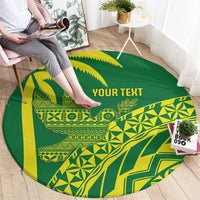 Tailevu Fiji 2026 Rugby Custom Round Carpet Dove Nation Fijian Tapa Pattern LT14 - Polynesian Pride