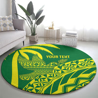 Tailevu Fiji 2026 Rugby Custom Round Carpet Dove Nation Fijian Tapa Pattern LT14 - Polynesian Pride