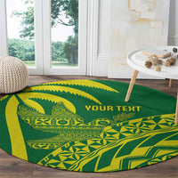 Tailevu Fiji 2026 Rugby Custom Round Carpet Dove Nation Fijian Tapa Pattern LT14 - Polynesian Pride