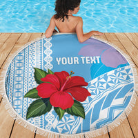 Suva Fiji 2026 Rugby Custom Beach Blanket Hibiscus Fijian Tapa Pattern LT14 - Polynesian Pride