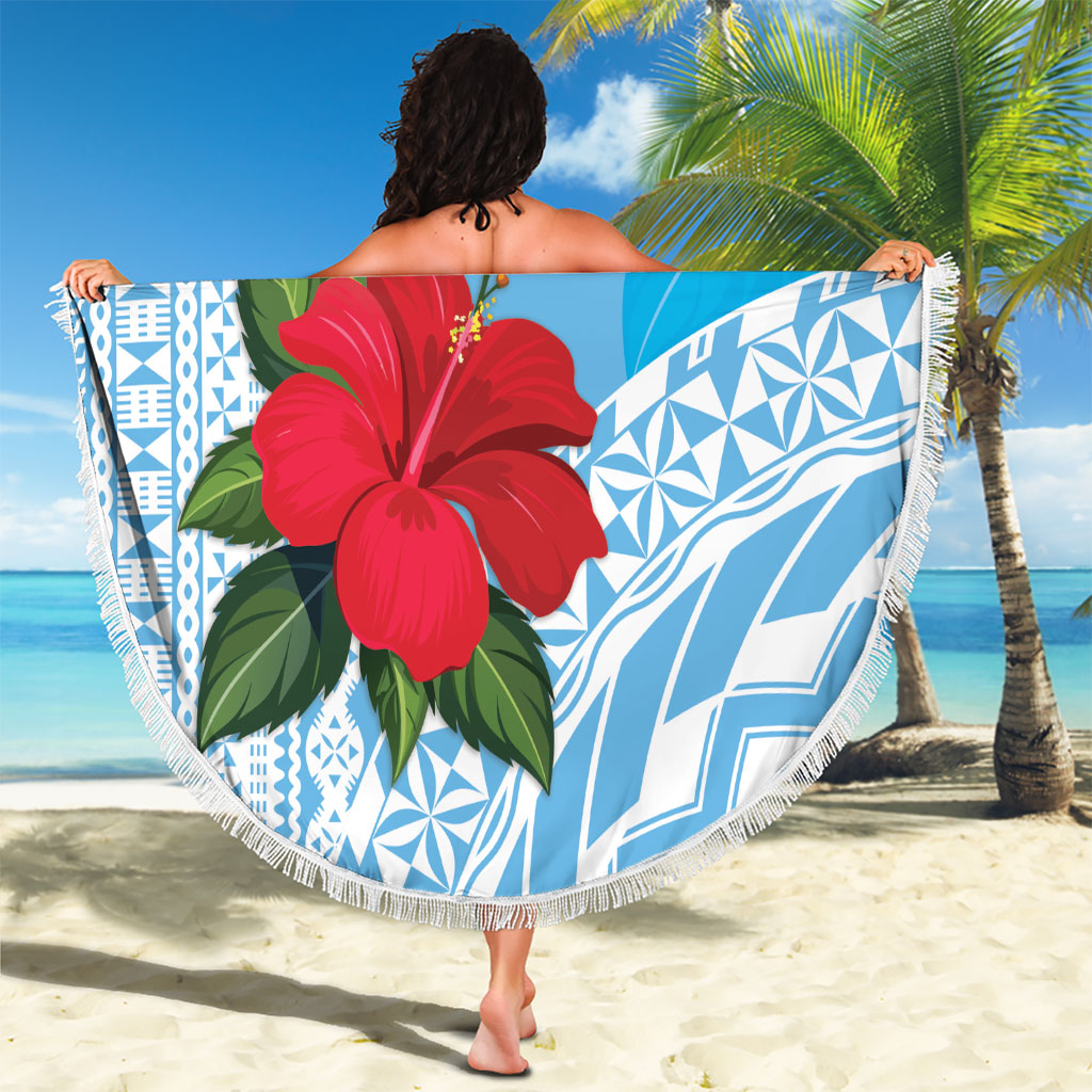 Suva Fiji 2026 Rugby Custom Beach Blanket Hibiscus Fijian Tapa Pattern LT14 - Polynesian Pride