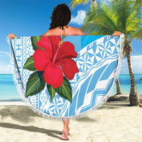 Suva Fiji 2026 Rugby Custom Beach Blanket Hibiscus Fijian Tapa Pattern LT14 - Polynesian Pride
