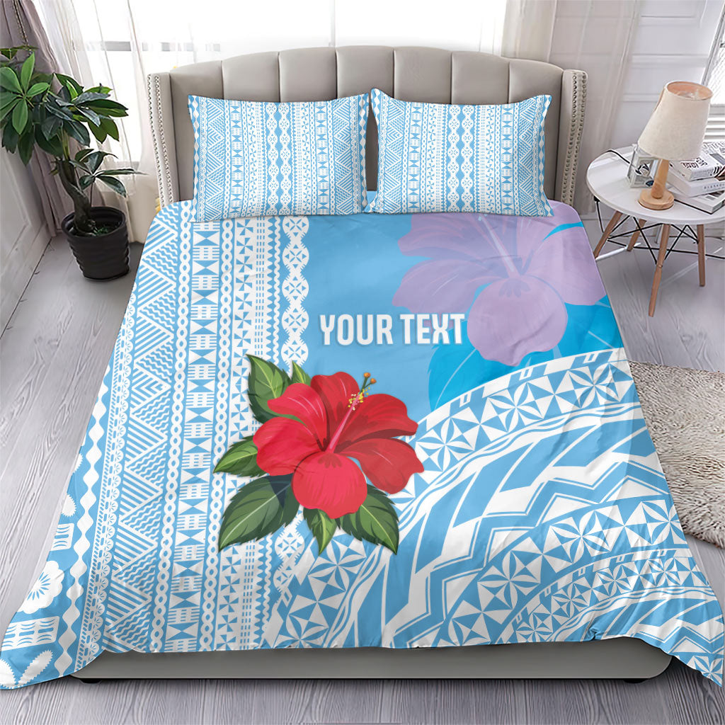Suva Fiji 2026 Rugby Custom Bedding Set Hibiscus Fijian Tapa Pattern LT14 - Polynesian Pride