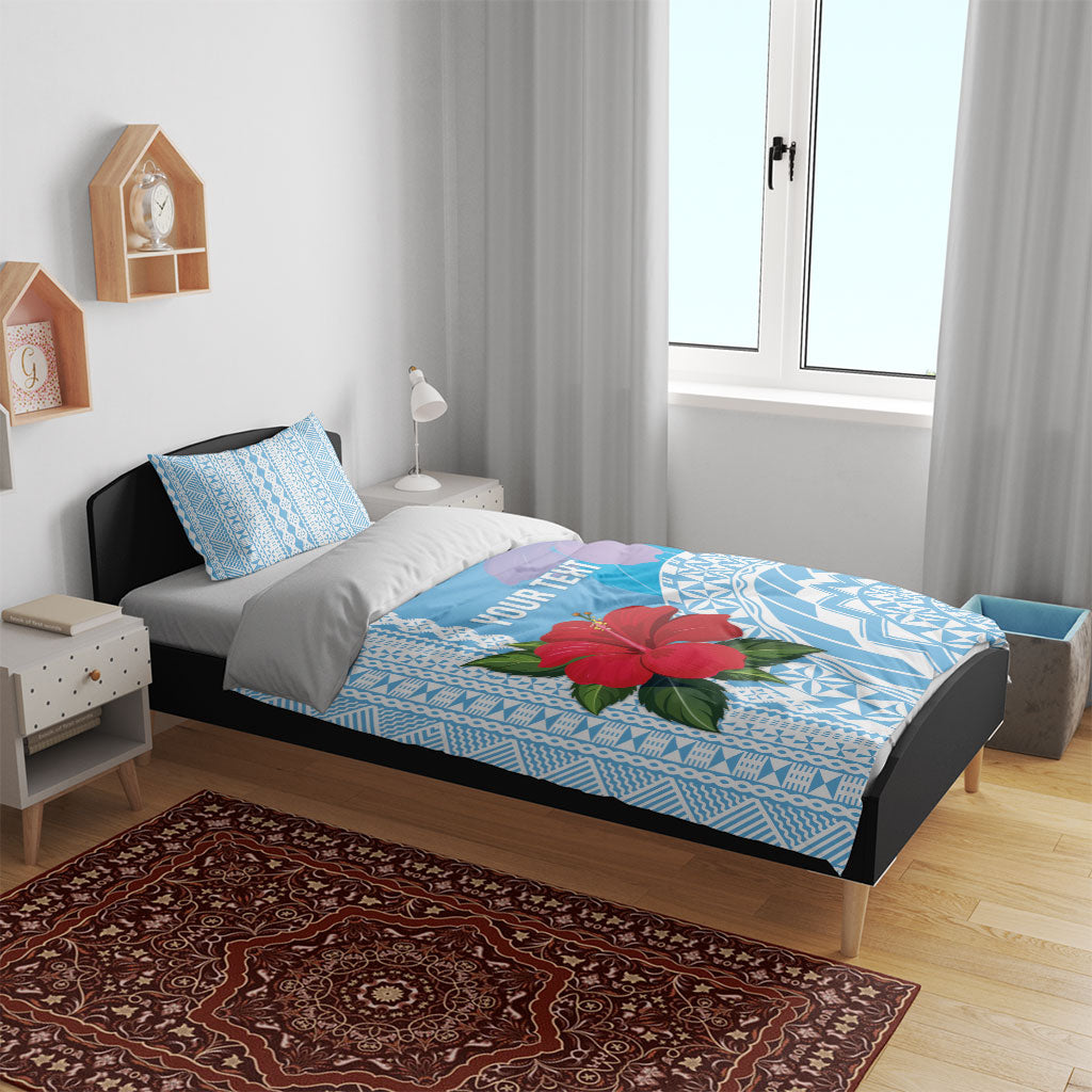 Suva Fiji 2026 Rugby Custom Bedding Set Hibiscus Fijian Tapa Pattern LT14 - Polynesian Pride