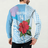 Suva Fiji 2026 Rugby Custom Button Sweatshirt Hibiscus Fijian Tapa Pattern LT14 - Polynesian Pride