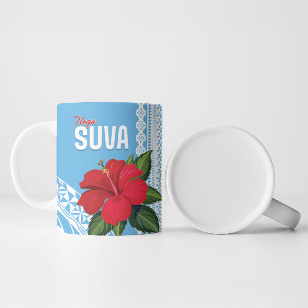 Suva Fiji 2026 Rugby Custom Ceramic Mug Hibiscus Fijian Tapa Pattern LT14 - Polynesian Pride