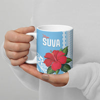 Suva Fiji 2026 Rugby Custom Ceramic Mug Hibiscus Fijian Tapa Pattern LT14 - Polynesian Pride