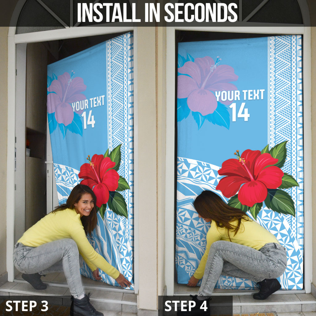 Suva Fiji 2026 Rugby Custom Door Cover Hibiscus Fijian Tapa Pattern LT14 - Polynesian Pride