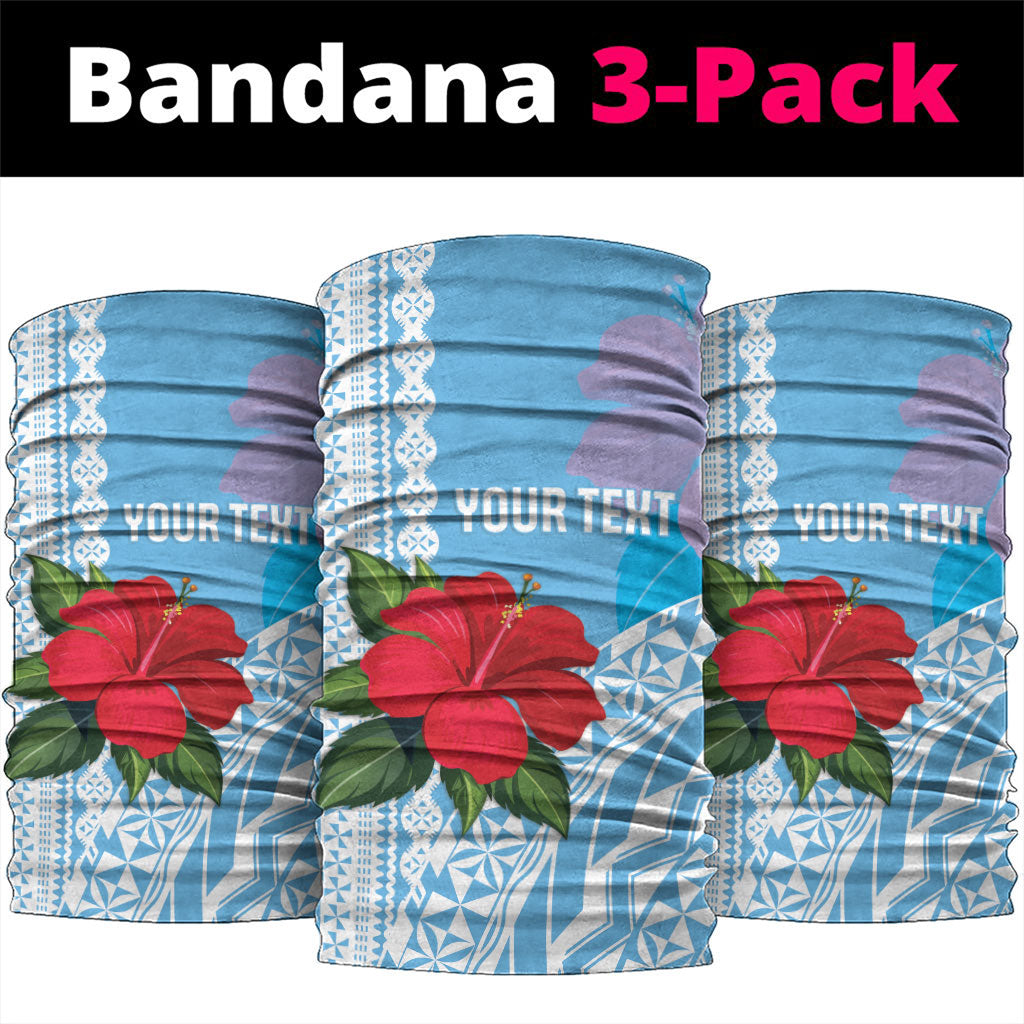 Suva Fiji 2026 Rugby Custom Neck Gaiter Hibiscus Fijian Tapa Pattern LT14 package One Size: 25*50cm Blue - Polynesian Pride