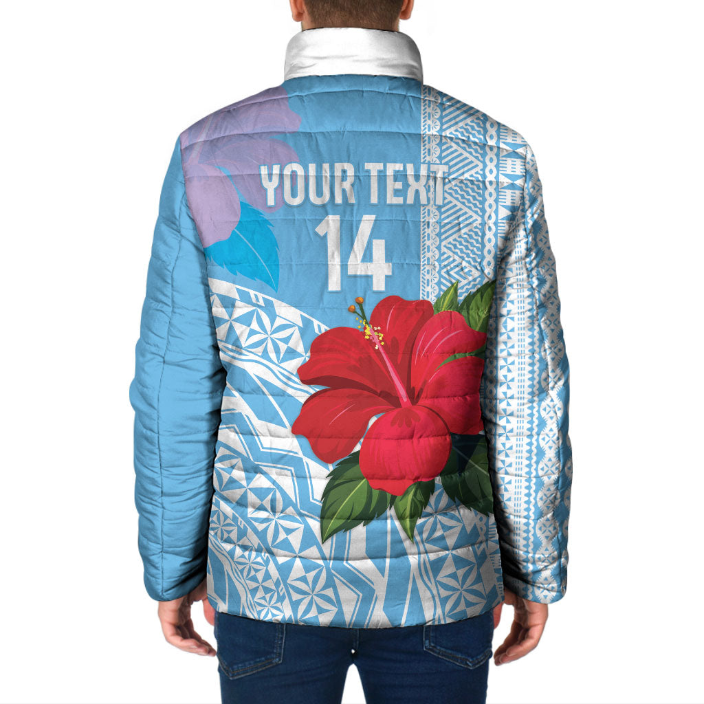 Suva Fiji 2026 Rugby Custom Padded Jacket Hibiscus Fijian Tapa Pattern LT14 - Polynesian Pride
