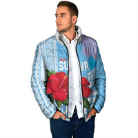 Suva Fiji 2026 Rugby Custom Padded Jacket Hibiscus Fijian Tapa Pattern LT14 - Polynesian Pride