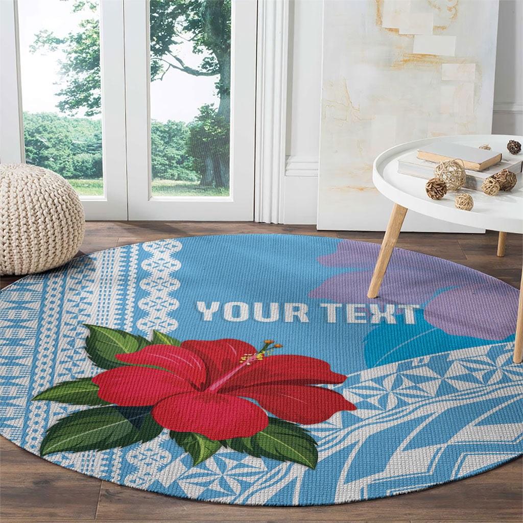 Suva Fiji 2026 Rugby Custom Round Carpet Hibiscus Fijian Tapa Pattern LT14 - Polynesian Pride