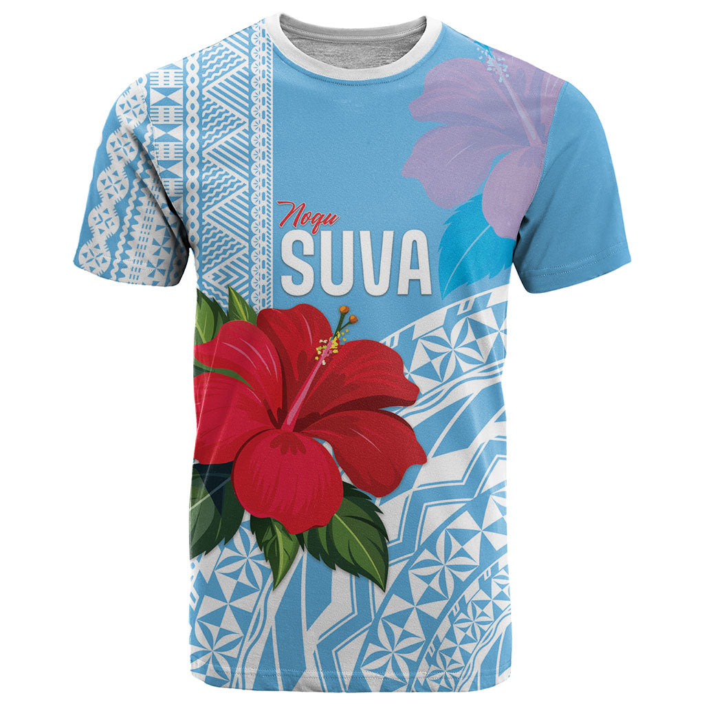 Suva Fiji 2026 Rugby Custom T Shirt Hibiscus Fijian Tapa Pattern
