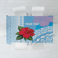 Suva Fiji 2026 Rugby Custom Tablecloth Hibiscus Fijian Tapa Pattern LT14 Blue - Polynesian Pride