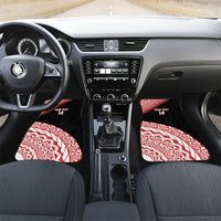 Rewa Fiji 2026 Rugby Custom Car Mats Ura Prawn Fijian Tapa Pattern LT14 Set 2pcs - Front Red - Polynesian Pride