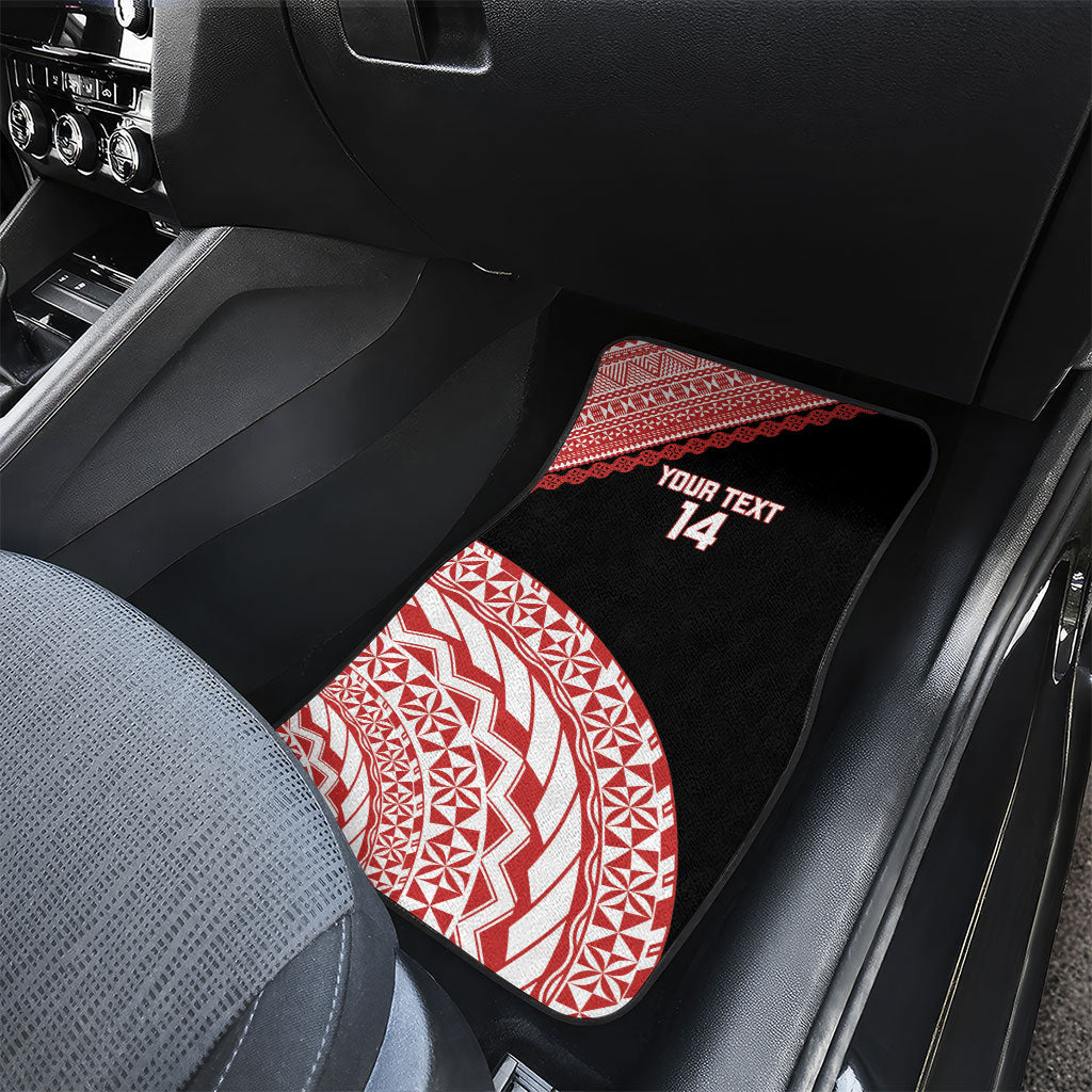 Rewa Fiji 2026 Rugby Custom Car Mats Ura Prawn Fijian Tapa Pattern LT14 - Polynesian Pride
